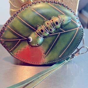 Leather Wallet leaf
Coin Purse Card Holder Pouch
Handmade Case key holder
